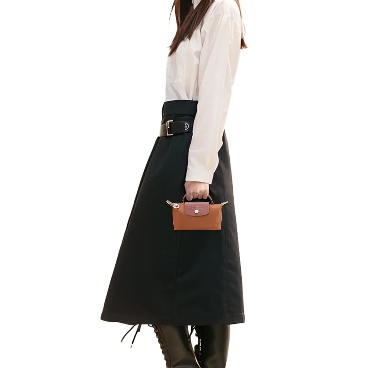 LONGCHAMP Le Pliage Dəri Çanta Qadın Qəhvəyi 8