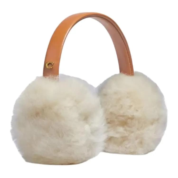 COACH Lambswool Ear Muffs Women's Saddle Brown