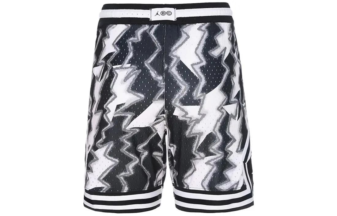 Jordan Allover Tie-Dye Print Breathable Loose Basketball Shorts Men's Black 2