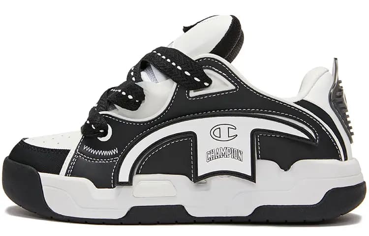 Champion Low Top Skateboard Shoes Men's Black White