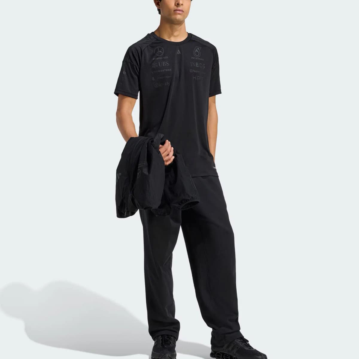 adidas MERCEDES-AMG PETRONAS FORMULA 1 TEAM Quick-Dry Round Neck Short Sleeve Racing T-Shirt Men's 4