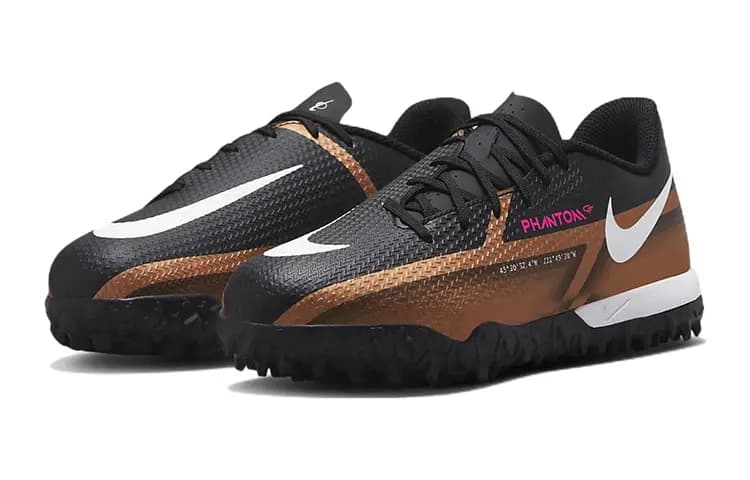 Nike Phantom GT Jr. Academy TF Uşaq Futbol Ayaqqabısı Qara/Qızılı 3