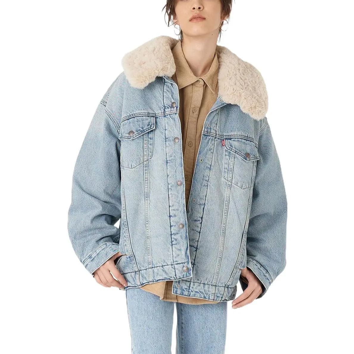 Levis FW22 FW22 Denim Jacket Loose Fit Women's Denim Jacket Blue Women's Blue 6