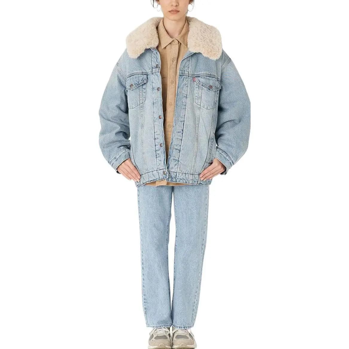 Levis FW22 FW22 Denim Jacket Loose Fit Women's Denim Jacket Blue Women's Blue 4