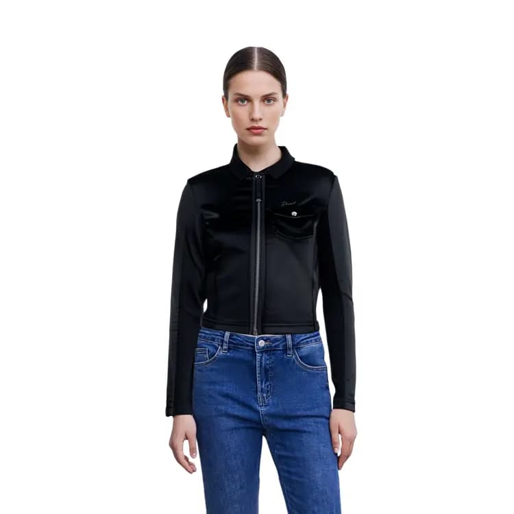 DIESEL FW22 Qısa Qadın Paltosu Qara 5