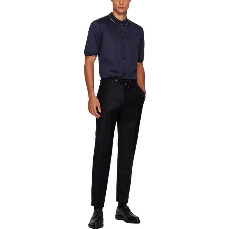 HUGO BOSS FW22 Kişi Polo Köynəyi Tünd Mavi 2