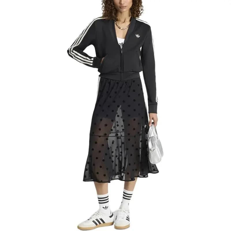 adidas Originals Polka Dot Striped Qadın Uzun Ətəyi 4