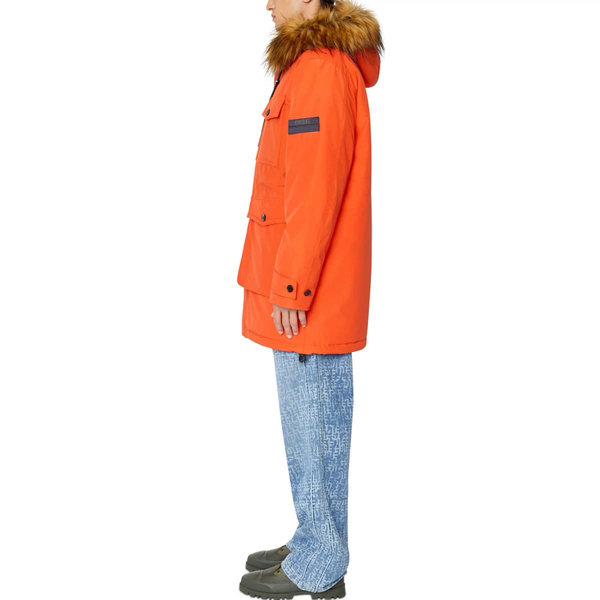 DIESEL Puffer Jackets Men Orange 4