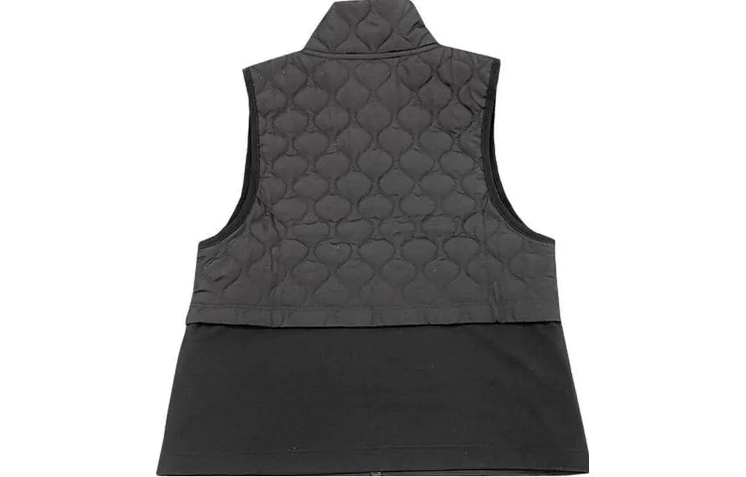 Nike Solid Color Logo Zipper Warm Puffer Vest Women's Black 2