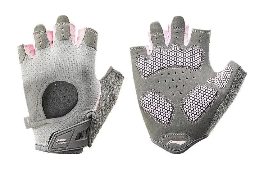 LiNing Sports Gloves Unisex Gray Pink
