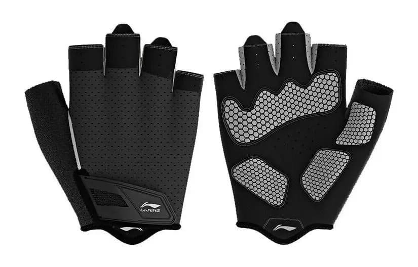 LINING Sports Gloves Unisex Black Gray Color