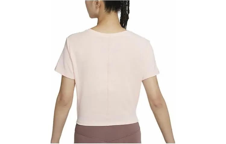 Nike Solid Crew Neck Short Sleeve T-Shirt Women's Pink 2