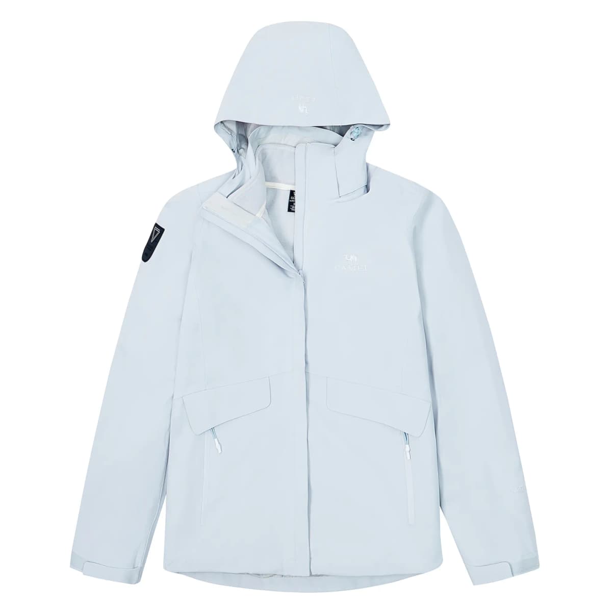 CAMEL All-Weather Series Solid Windproof Waterproof Hooded Outdoor Trekking Mountaineering 3-in-1 Jacket Winter Women's 7