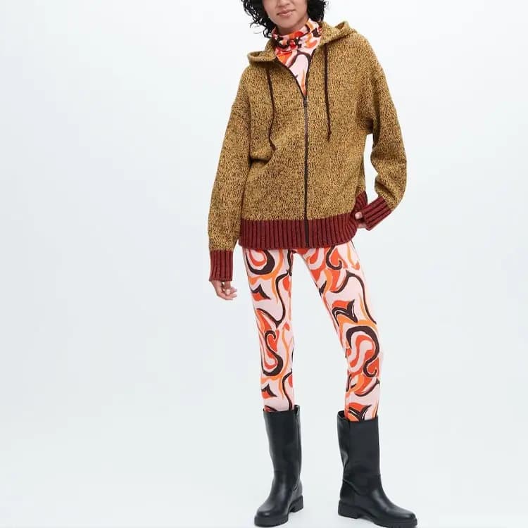 Marni X UNIQLO Qadın Triko Sviter Tünd Narıncı 2