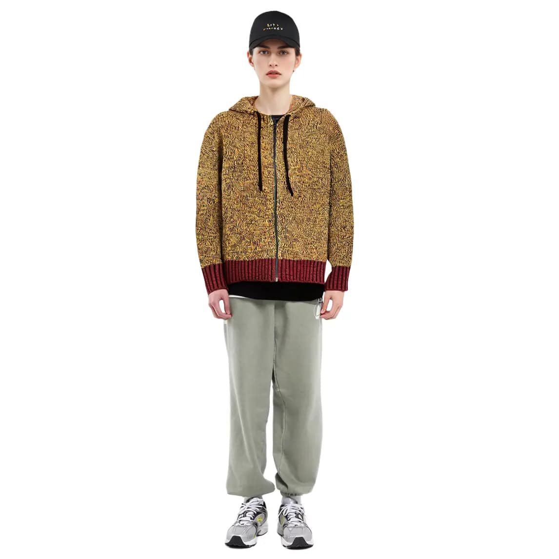 Marni X UNIQLO Qadın Triko Sviter Tünd Narıncı 3