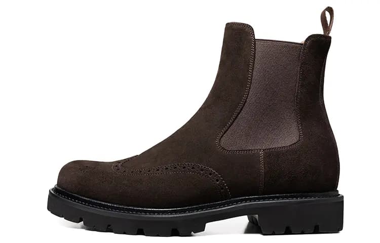 THOM WILLS Chelsea Boots Men Dark Coffee