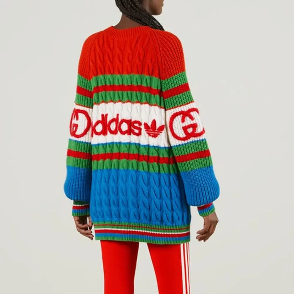 GUCCI X Adidas Wool Sweater Blue/Orange 6