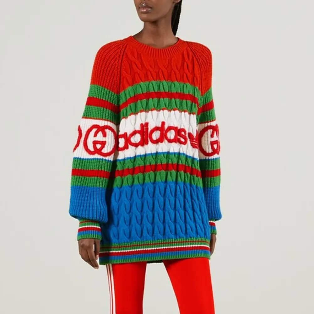 GUCCI X Adidas Wool Sweater Blue/Orange 3