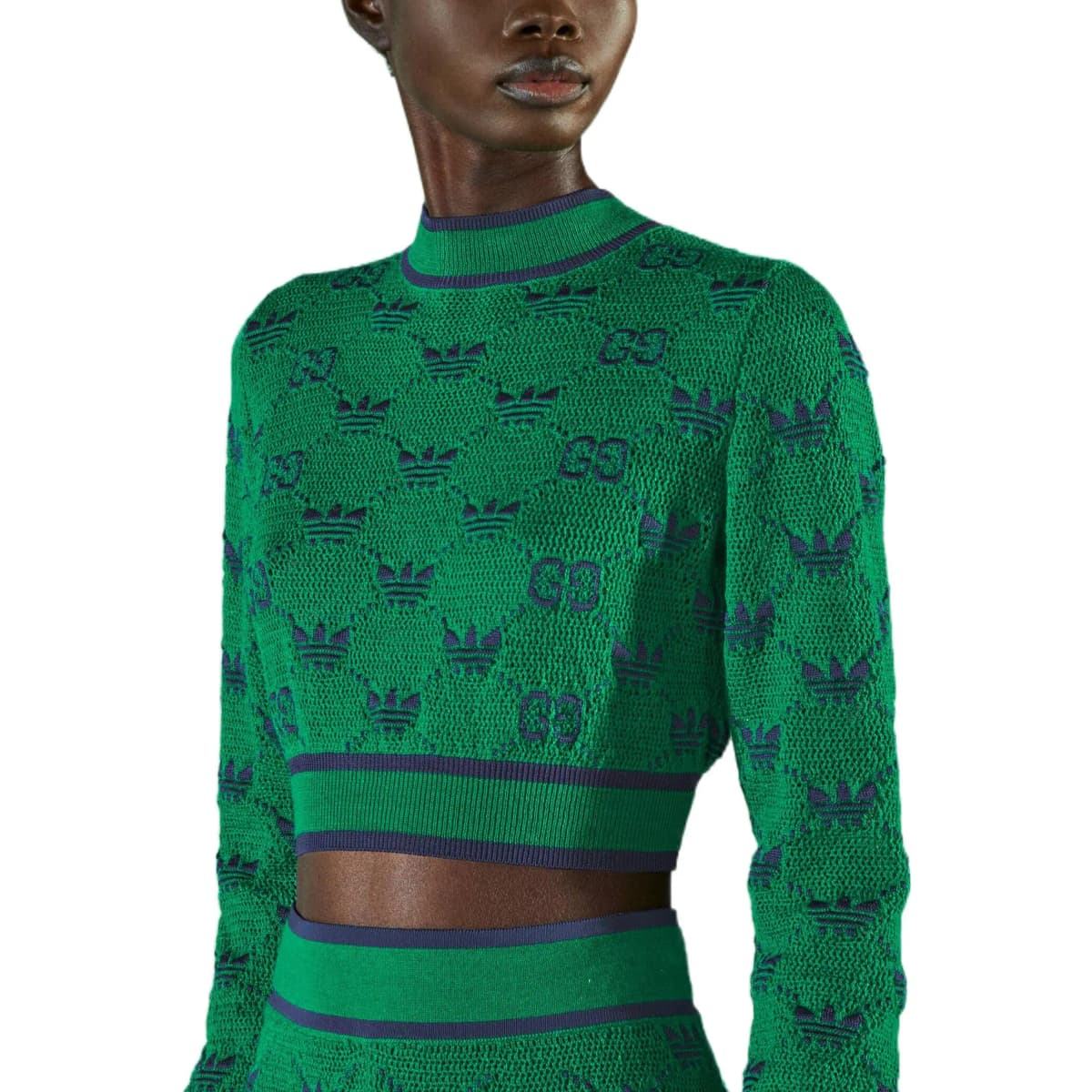 GUCCI X Adidas Wool Jacquard Sweater Green/Blue 6