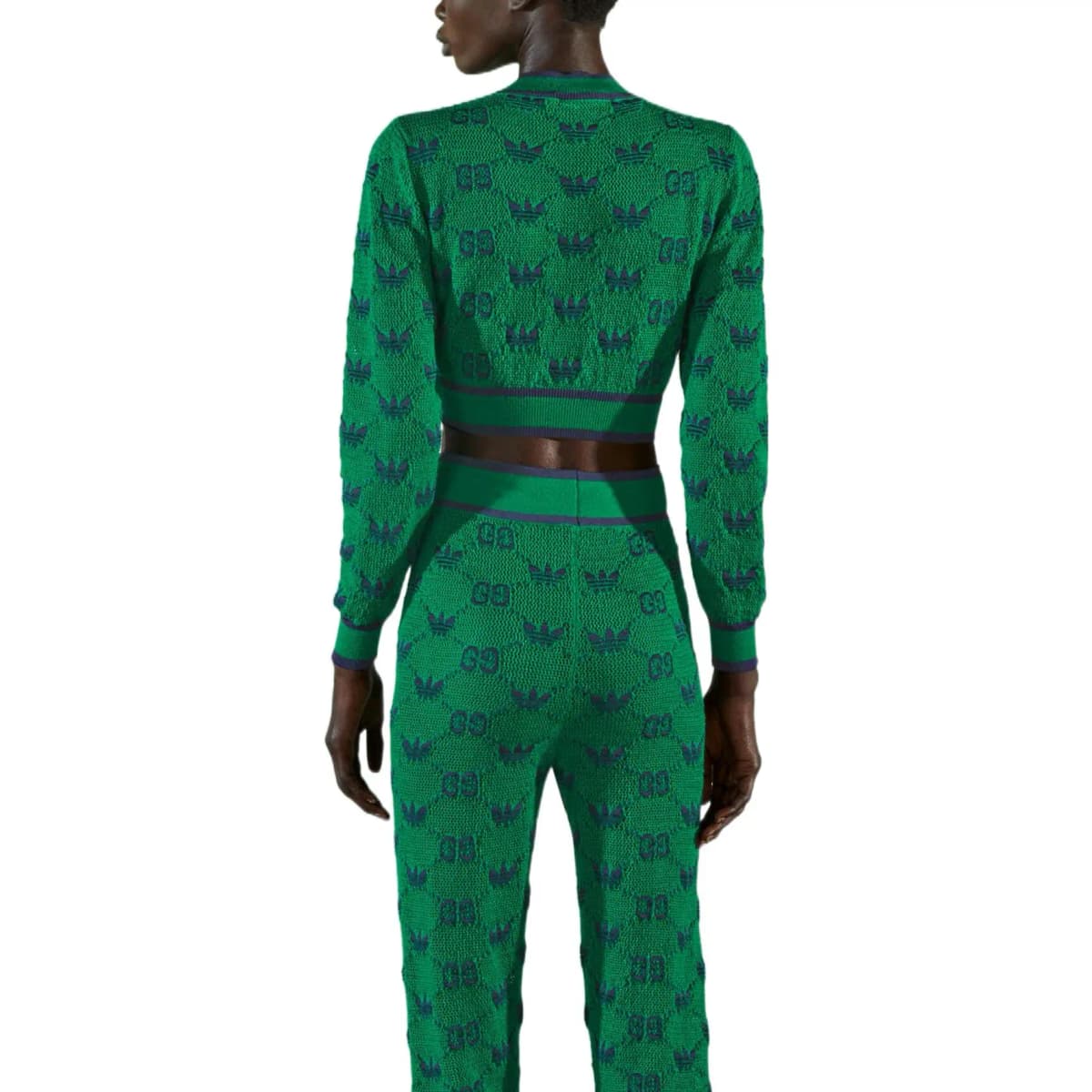 GUCCI X Adidas Wool Jacquard Sweater Green/Blue 5