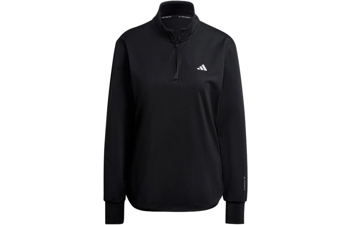 adidas Stand Collar Half-Zip Qadın Sweatshirt Qara