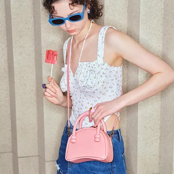 MUVA Cow Leather Boston Bag, Handbag, Crossbody Bag Trumpets Women's Multicolor 27