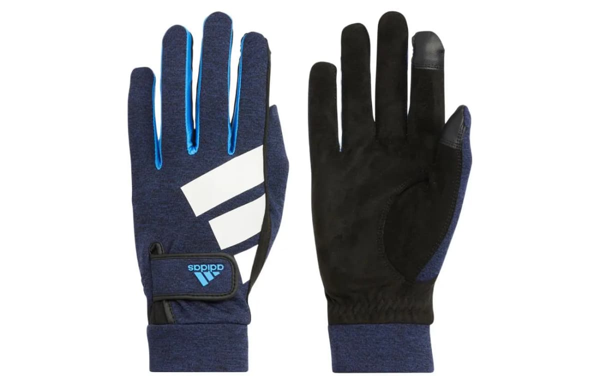 Adidas Polyester Polyurethane Sports Gloves Men's Blue