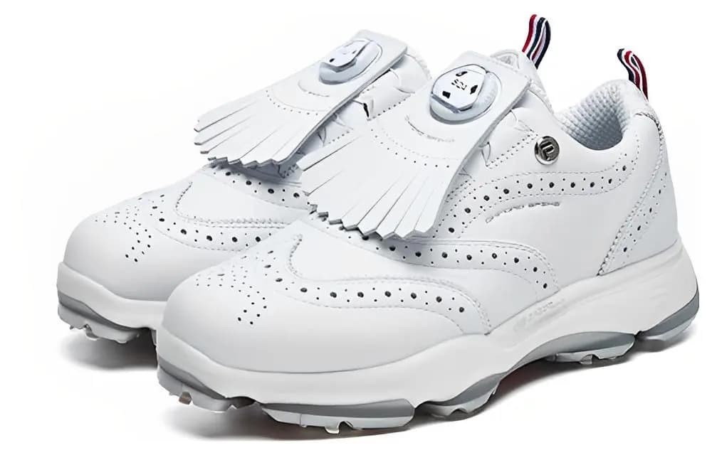 FILA Gf Oxford Spike Anti-Slip Wear-Resistant Low-Top Golf Shoes Women's White 3