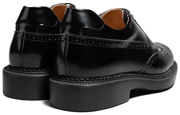 Thom Wills Top Layer Cowhide Inner Height Increase Brogue British Business Derby Shoes Formal Leather Shoes Men's Black 4