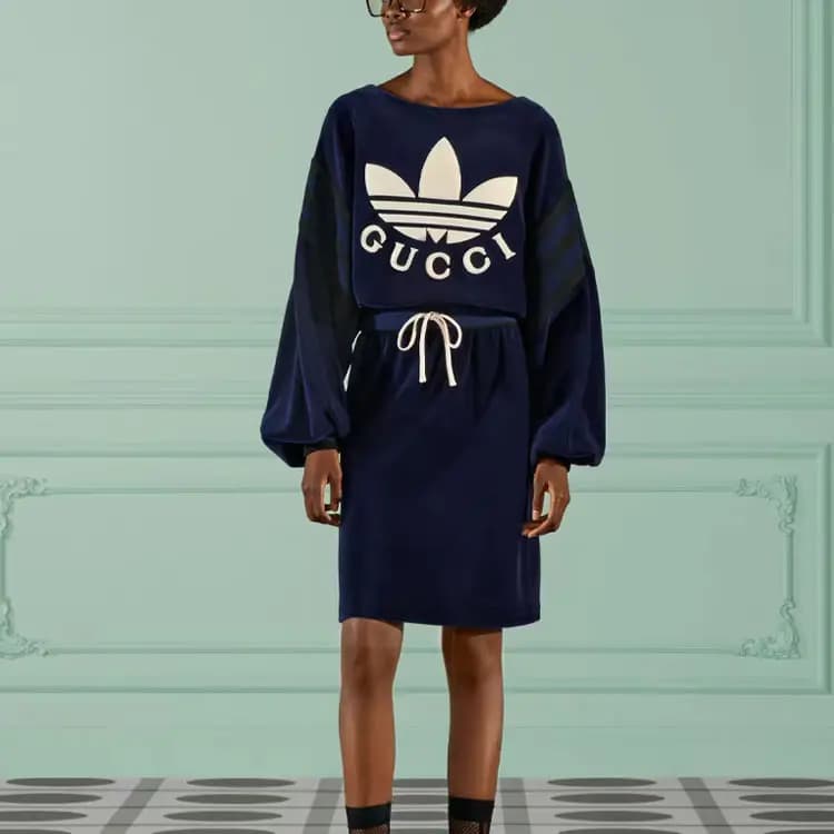 GUCCI x Adidas Qadın Donu Mavi 2
