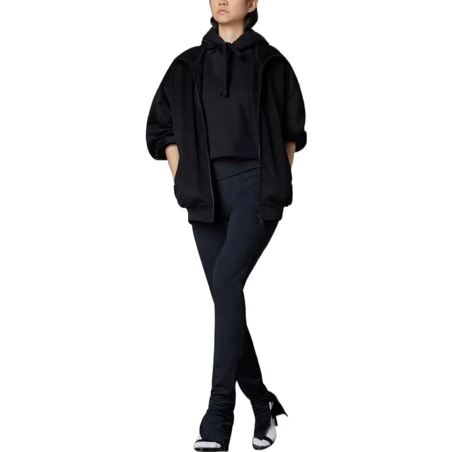 adidas Originals x Blue Version Crop Hoodie Solid Color Logo Embroidered Casual Short Sleeve Hoodie Women's Black 3