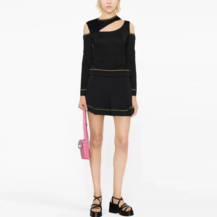 GANNI Jacquard Cut Out Top 2