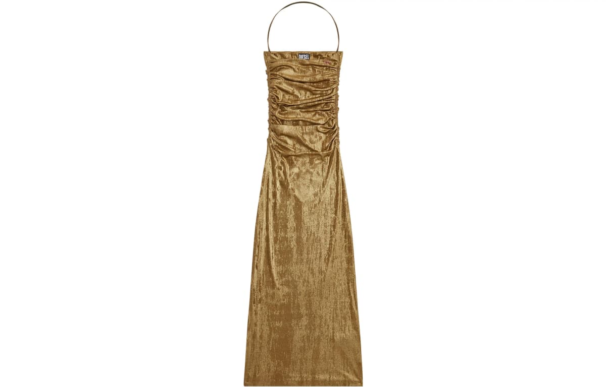DIESEL FW22 Sleeveless Dress Women's Gold Brown