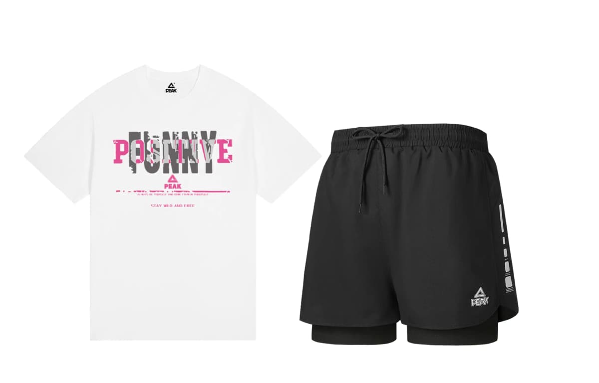 Peak Lightweight Breathable Quick-Dry Summer Fitness Swimming Two-Piece Set Men's 5