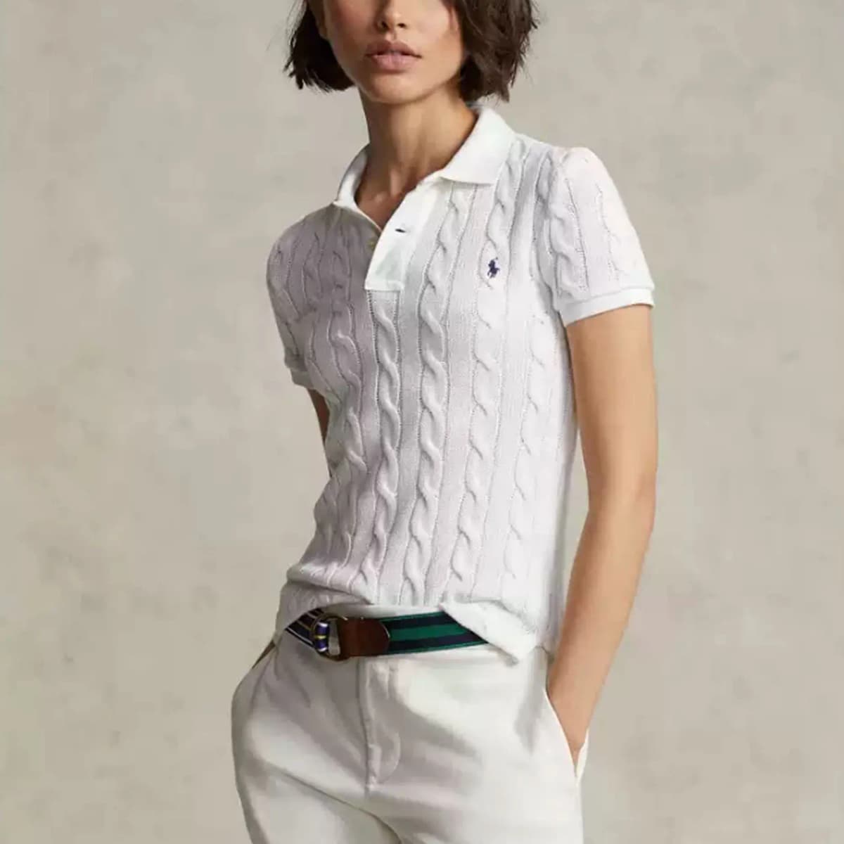 Polo Ralph Lauren FW22 Qadın Polo Köynəyi Ağ 5