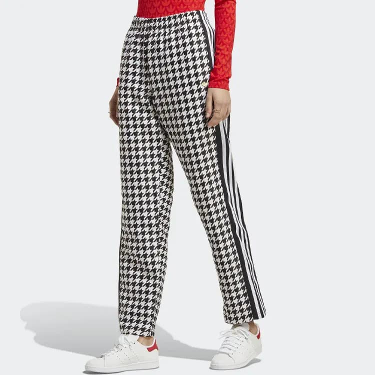 adidas originals Houndstooth Wide Leg Qadın Şalvarı Qara 4