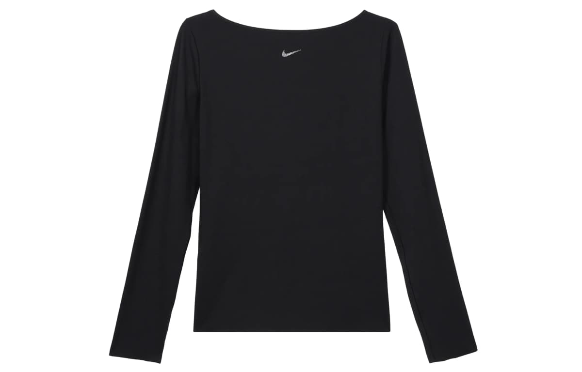 Nike Solid Color Boat Neck Slim Fit Long Sleeve Training Top Women's Black 2