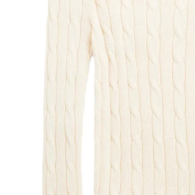 Polo Ralph Lauren SS23 Solid Cable Knit Embroidered Sweater Women's White 7