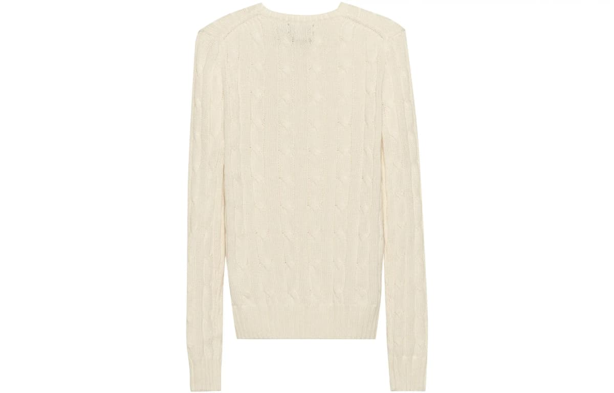 Polo Ralph Lauren SS23 Solid Cable Knit Embroidered Sweater Women's White 2