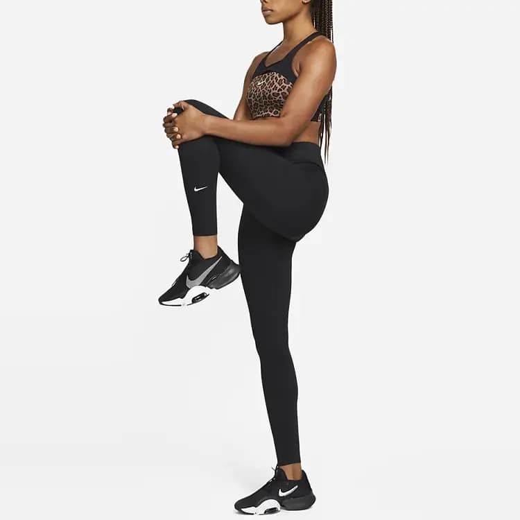 Nike One Solid Logo High-Waist Slim Fit Leggings Women's Black 4