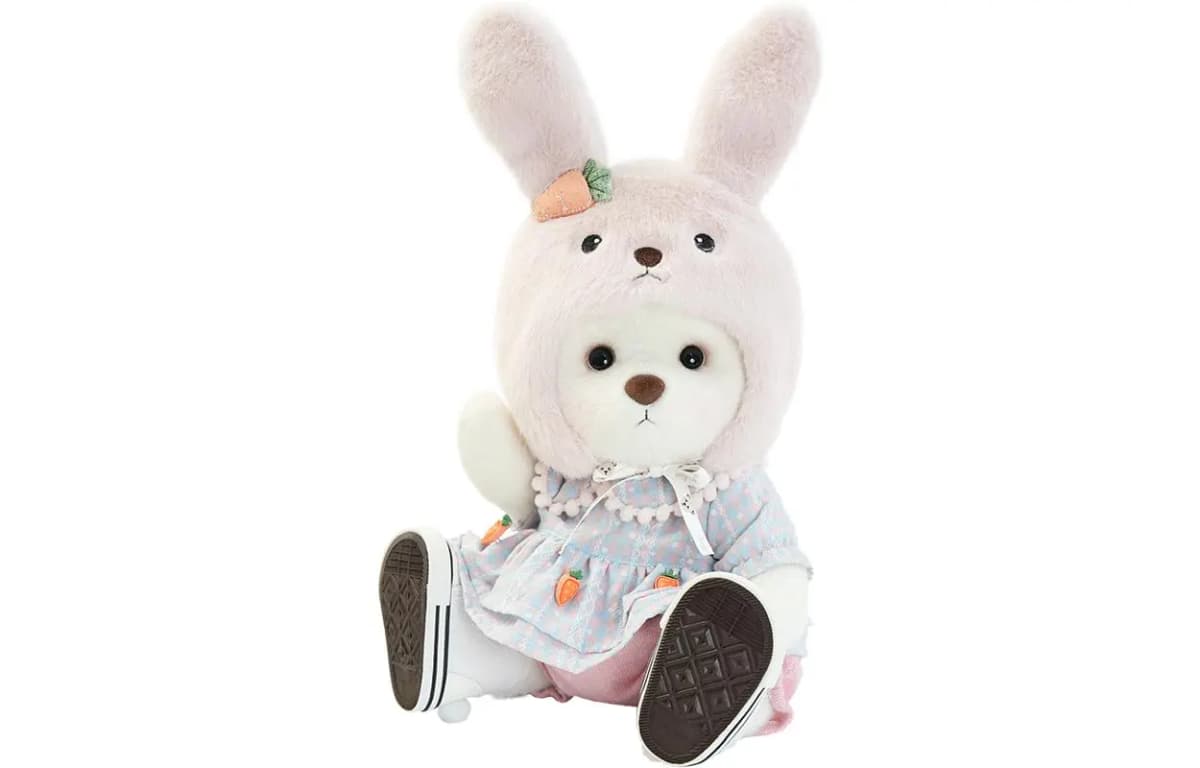 TeddyTales Blossom Series Lotus Little Rabbit Set (With Shoes) Medium 5-Point Articulation Deluxe Gift Box Doll Plush Stuffed Animal 30cm Height 3
