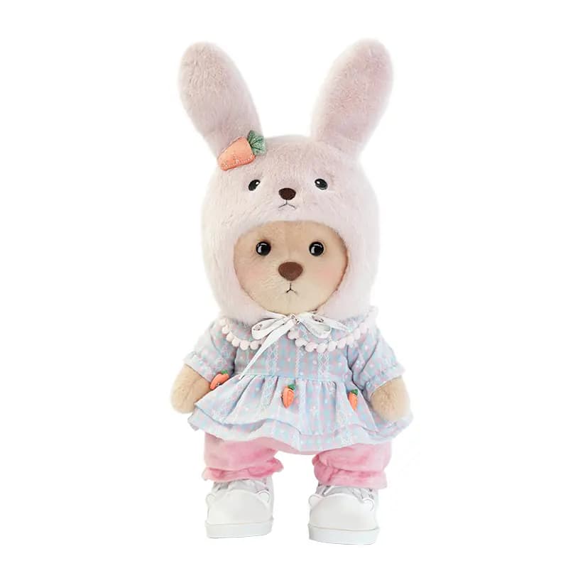 TeddyTales Blossom Series Lotus Little Rabbit Set (With Shoes) Medium 5-Point Articulation Deluxe Gift Box Doll Plush Stuffed Animal 30cm Height 5