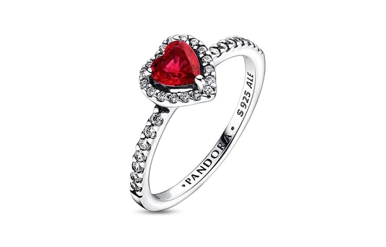 Pandora 925 Sterling Silver Rings Women's Red 3