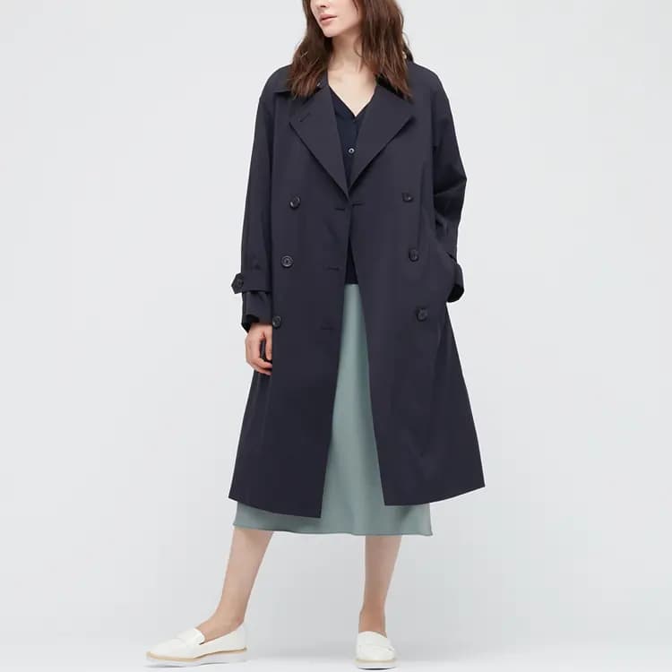 UNIQLO Qadın Tünd Mavi Trençkotu 2