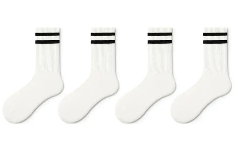 JKN Unisex Pambıq Corab 4-lü Dəst Ağ