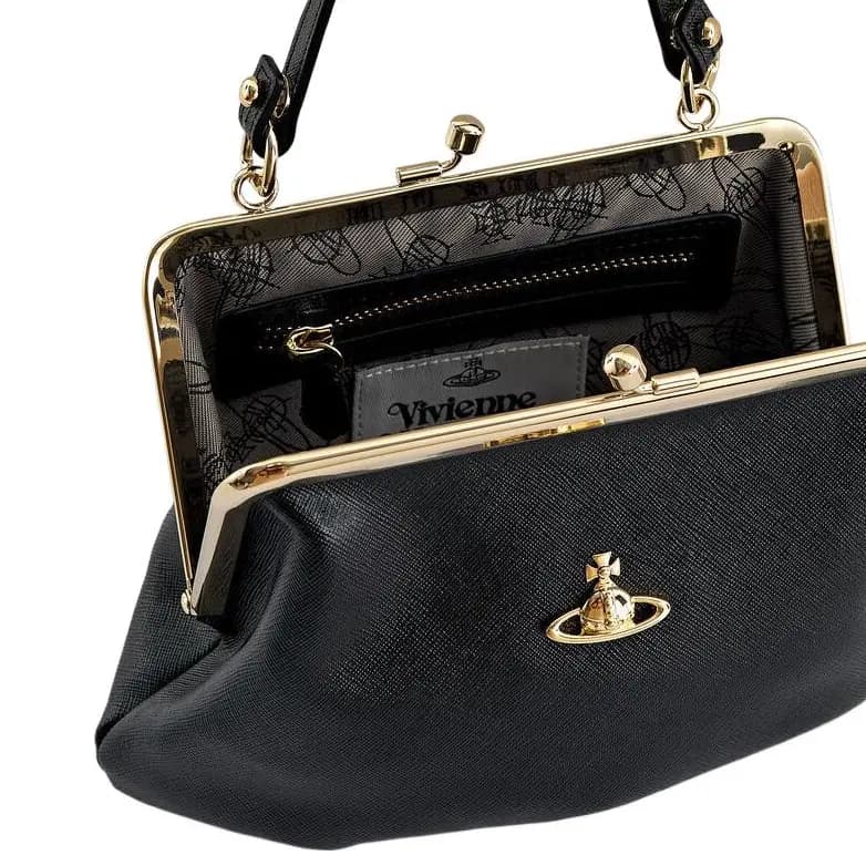 Vivienne Westwood PU Dumpling Bag Wallet Women's Black 4