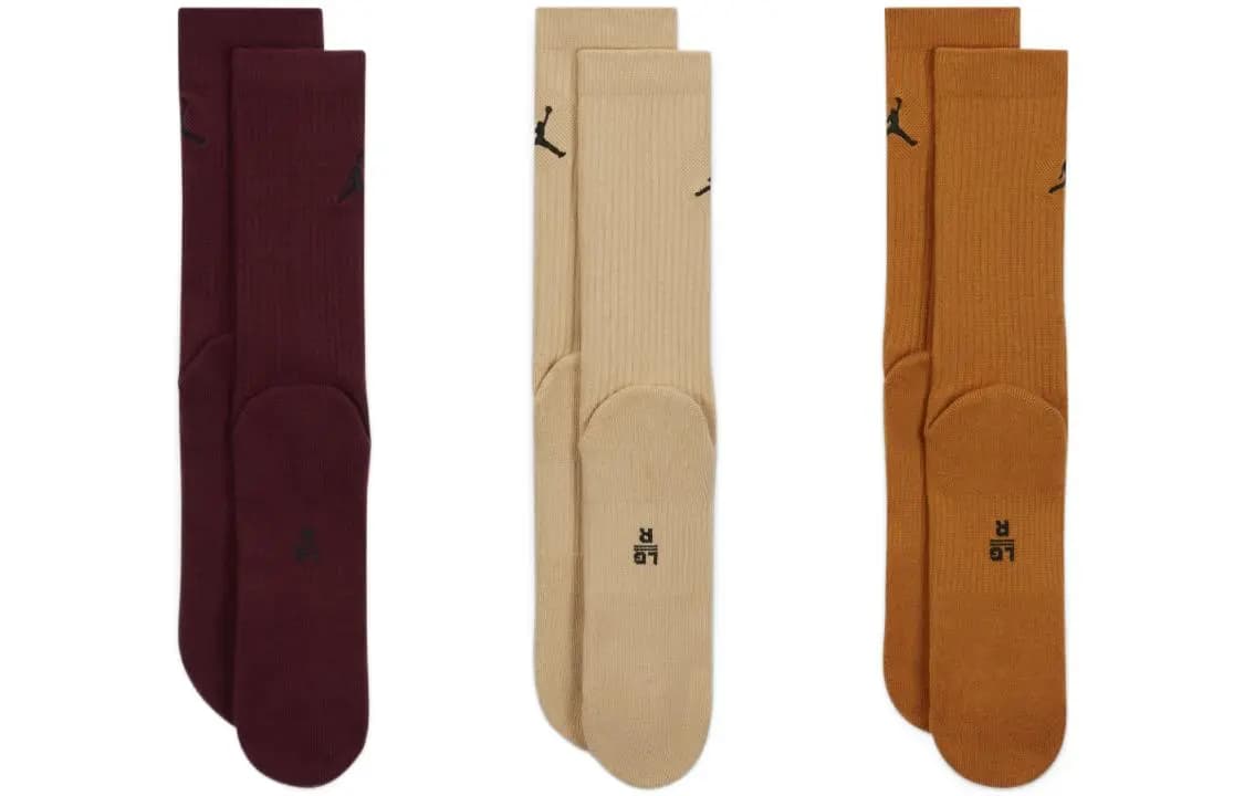 Jordan Solid Color Jumpman Embroidered Logo Long Socks Men's 3-Pair Set 2