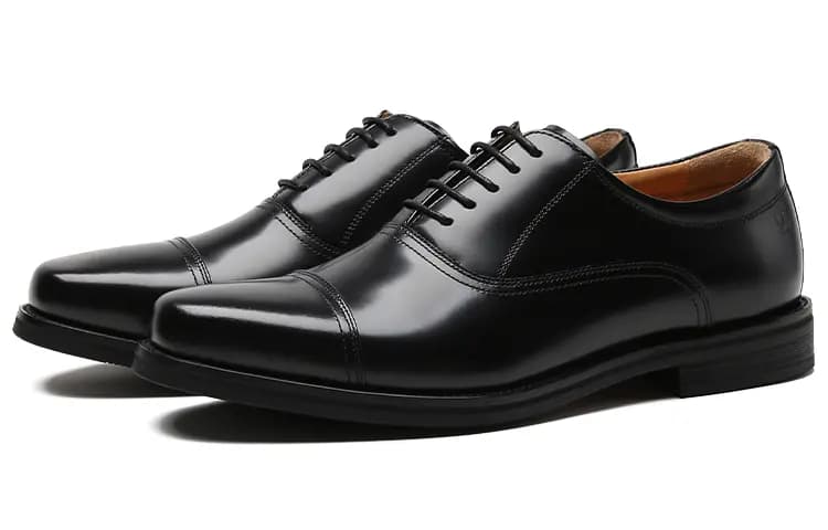 S.T.DUPONT Genuine Leather Three-Piece Toe Oxford Business Formal Shoes Men's Black 2