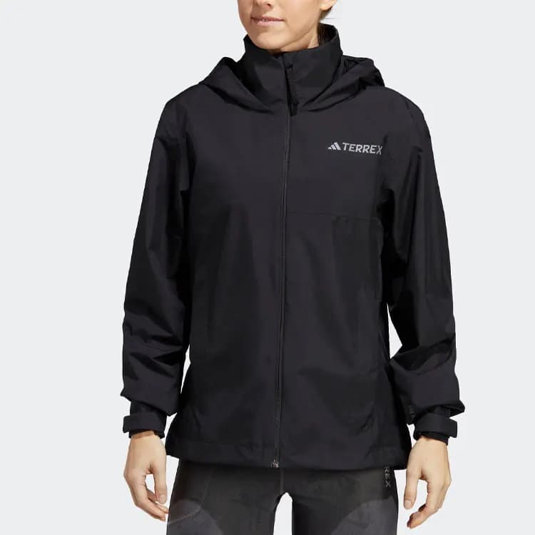Adidas Water-Resistant Windproof Warm Wear-Resistant Windbreaker Jacket Women's Black 2