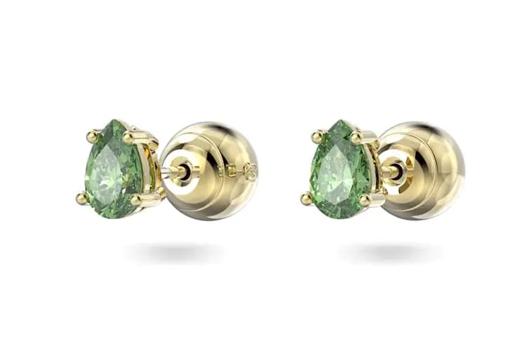 Swarovski Stilla Pear-Cut Sırğa Qadın Yaşıl 3